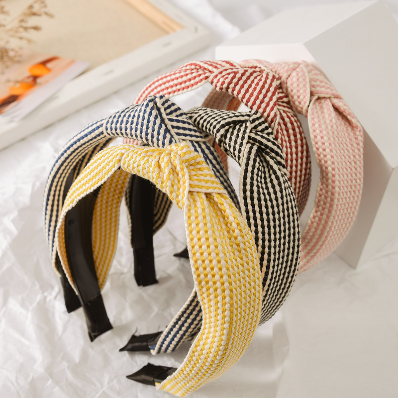 Headband Summer Knit - Fascia per capelli a quadri con