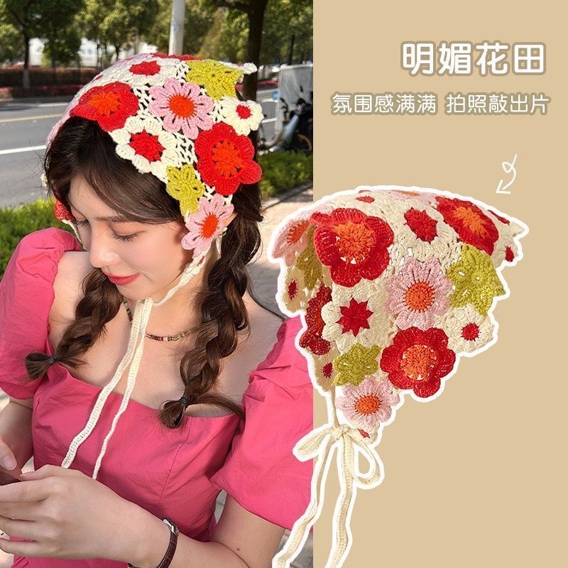 Headband Summer Knit - Fascia per capelli triangolare traforata all'uncinetto