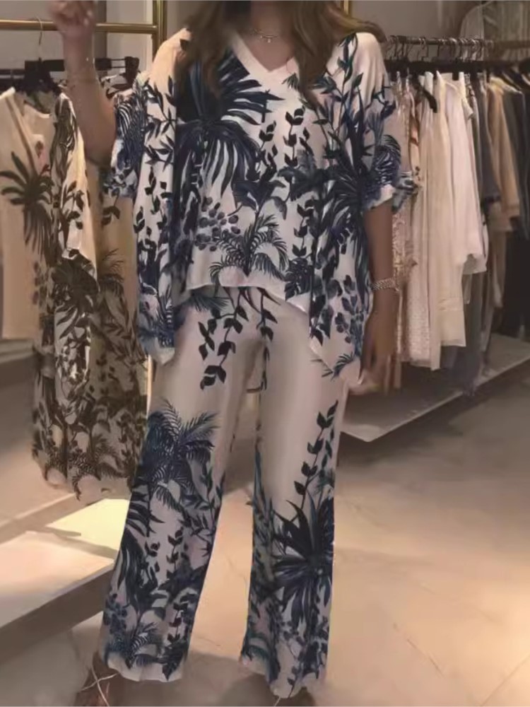 Romper Floral Print - Elegante abito da ufficio in due