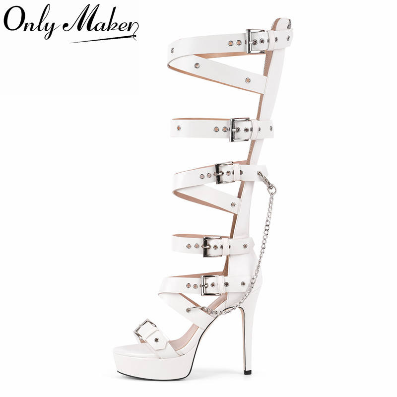 Sandal Strappy Heeled - Sandali Gladiator con Plateau Onlymaker, Tacco