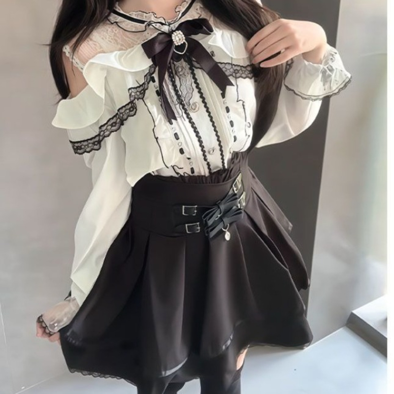 Set stile Lolita gotico giappo - Blouse Off Shoulder recensione e prezzo