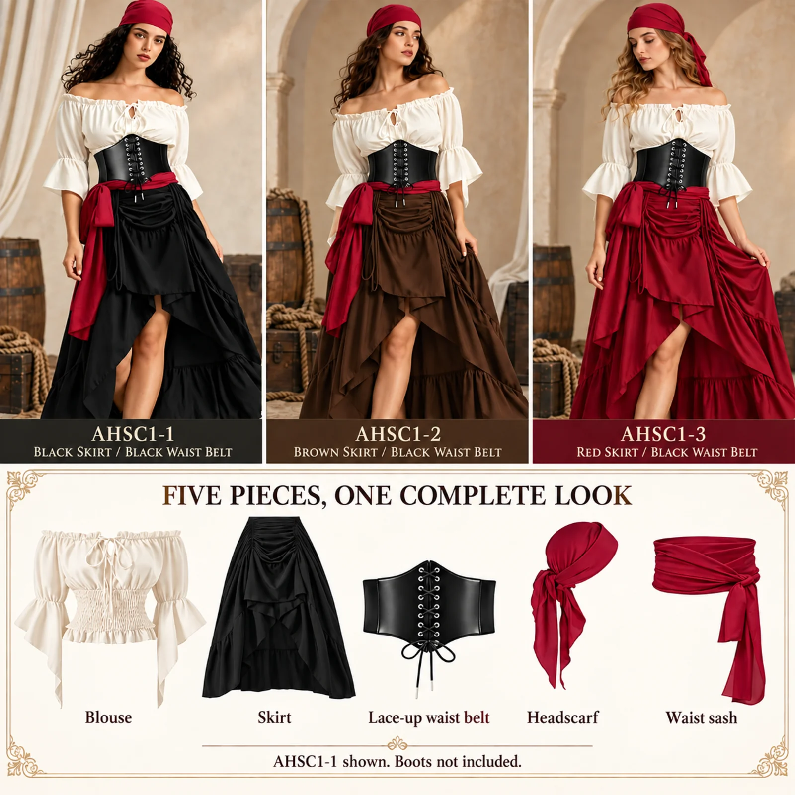 Set Costume da Pirata per Donn - Blouse Off Shoulder recensione e prezzo