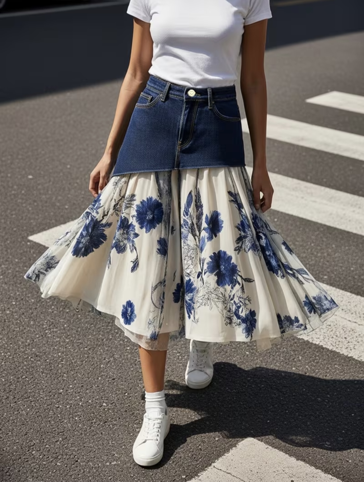 Gonna midi in tulle con stampa - Midi Skirt Floral recensione e prezzo